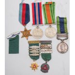 A George V India General Service medal with clasp to '2815100 Pte F Heath Seaforth':,