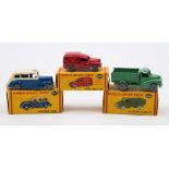 Dinky Dublo: No 064 Austin Lorry, No 067 Austin Taxi and No 068 Royal Mail Van, all boxed.