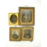 A Victorian 1/4 plate ambrotype of a woman and two children:,