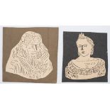 Two early 19th century Continental hand cut coptograph portraits:,