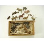 Britains and others, a small collection of various zoo animals:, also several wooden examples.