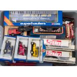 Matchbox and others:, a boxed group of buses, cars and commercial vehicles etc.