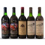 Two Bordeaux Superior D Day 50th anniversary 1994 and three Chateau Erigoye, (one 1986,
