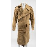 A WWII British Army dispatch rider's canvas overcoat by the Manchester Clothing Company:, size 8,