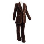 A mid 20th century brown velvet gentleman's suit by Blades of London,