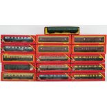 Hornby Railways OO/HO gauge, a boxed group of passenger coaches:,including R422 LMS full third,