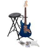 A Fender Squire Strat 'Affinity' series guitar:, serial number CY02113295, dark blue,