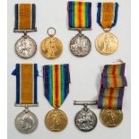 A group of four Devonshire Regiment WWI medal pairs:,