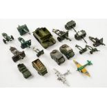 Dinky and others, a small unboxed military group:.