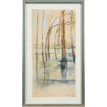 * Thelma Hulbert [1913-1995]- Landscape,:- signed bottom right watercolour, 34 x 17cm.