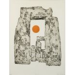 * Julian Trevelyan [1910-1988]- Stonehenge, 1961:- aquatint etching signed,