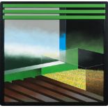 * Jaques Engel [1940-1982]- Abstract with three green slats,