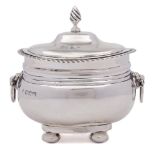 An Edward VII silver tea caddy, maker George Nathan & Ridley Hayes, Chester,