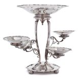 A George V silver table centrepiece, maker Henry Wigfull, Sheffield, 1911: inscribed,