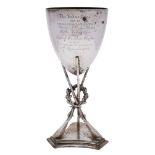 A Victorian silver rifle trophy cup, maker Edward & John Barnard, London, 1862: inscribed,