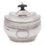 An Edward VII silver oval tea caddy, maker George Nathan & Ridley Hayes, Chester,