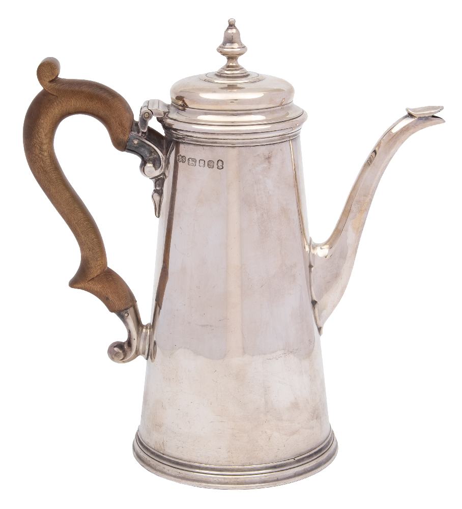 An Elizabeth II silver coffee pot, maker Bryan Savage, London,