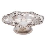 A Sterling silver pedestal dish,