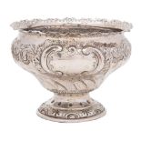 An Edward VII silver pedestal rose bowl, maker Henry Atkin, Sheffield, 1901: of circular form,