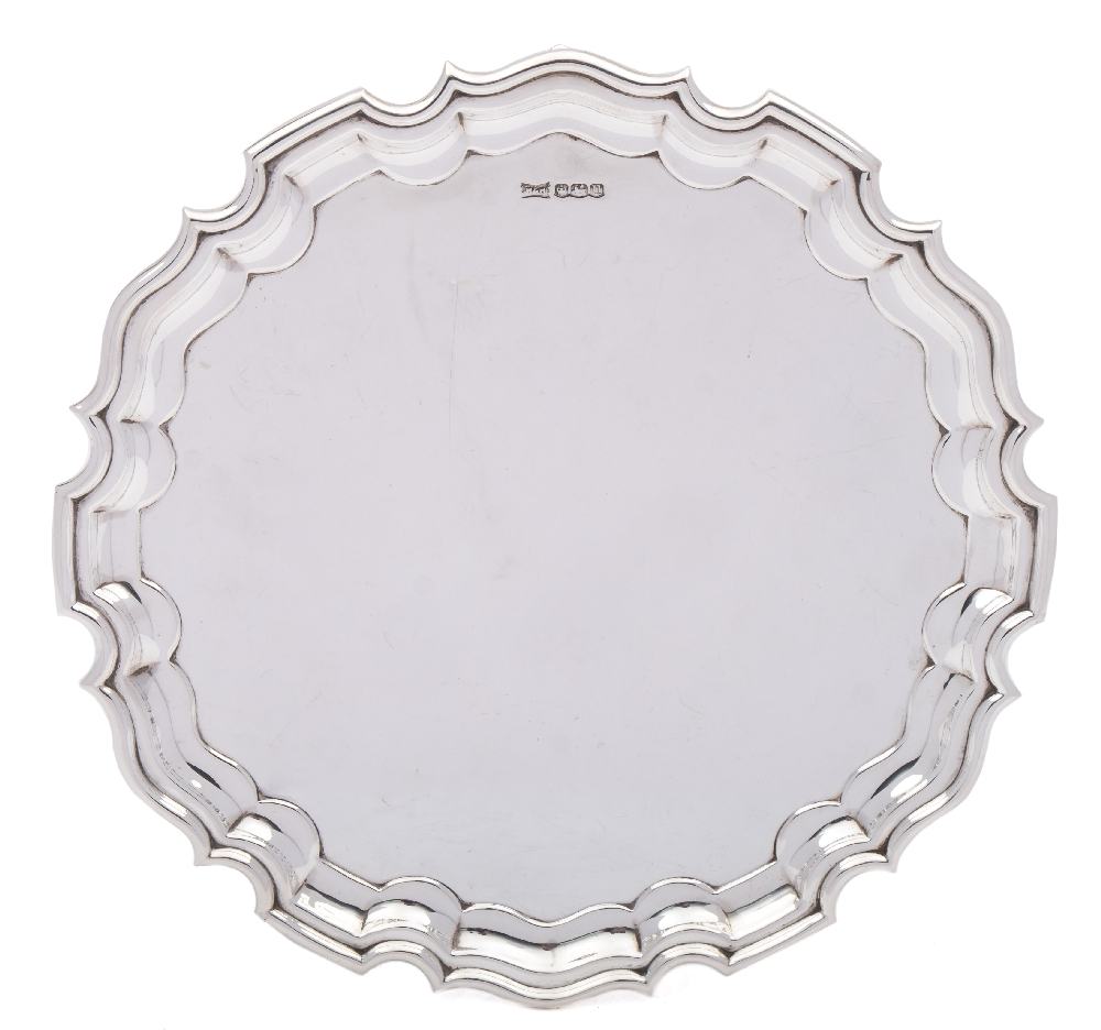 A George V silver salver, maker Walker & Hall, Sheffield,