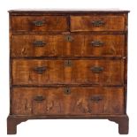 An early 18th Century walnut and crossbanded rectangular chest:,