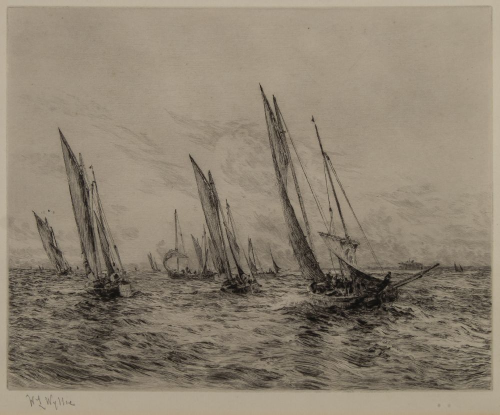 William Lionel Wyllie [1851-1931]- The Fishing Fleet,:- two etchings, - Image 2 of 3
