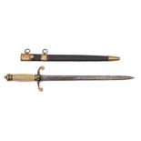 A reproduction Royal Naval Officer's five ball spadroon dirk:,