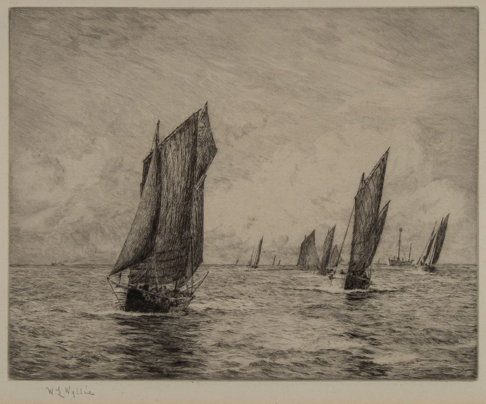 William Lionel Wyllie [1851-1931]- The Fishing Fleet,:- two etchings, - Image 3 of 3