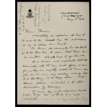 A letter from Harry Pennell to Frank Davies regarding the opportunity to go to the relief of Sir