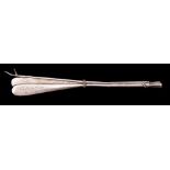 A Victorian sterling silver rowing prize:, in the form of a pair of oars and a boat hook,
