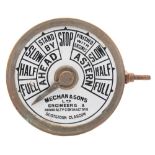 A ship's engine room telegraph dial by Mechan & Sons, Glasgow:,
