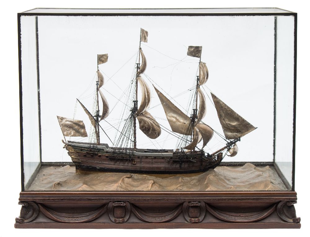 A good early 20th century waterline model of HMS Victory in her first commission 1780,