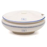Livanos Maritime Co (London), a Bristol Pottery earthenware oval soup tureen and cover:,