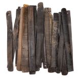 A group of nineteen late 18th and early 19th century baleen stay busks:,