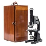 A monocular microscope by J Swift & Son, London Number 19936:, black crackle finish,