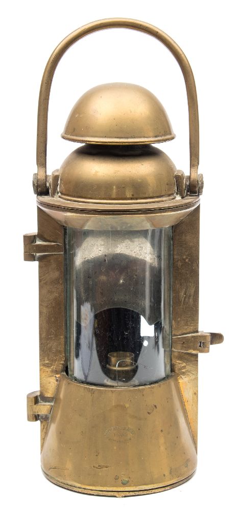 A brass ship's lamp by Bulpitt & Sons, Birmingham,