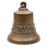 A bronze ship's bell for the German Motor Vessel' Rustringen, Wilhelmshaven',