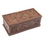 Canadian Pacific Line, a carved wood presentation box:, the top with foul anchor flanked by whales,