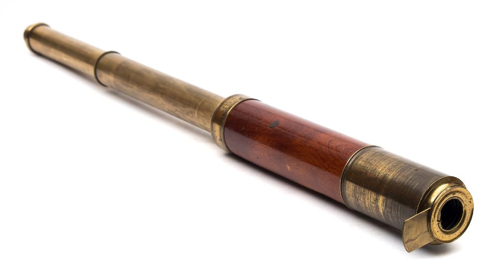 A 19th century two draw 'Day or Night' mahogany and brass telescope by Dolland, London:,