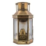 A brass bulkhead lamp Griffiths & Sons, Birmingham, 1913:,