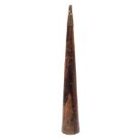 A large lignum vitae fid, late 19th century:, with copper tip, 91cm,