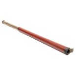 A mahogany and brass single draw telescope:, unsigned, with sliding covers to each end,
