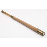 A brass and canvas single draw telescope by D McGregor & Co, Glasgow:,