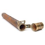 A late 19th/early 20th century brass and leather instrument tube by Jul Ludemann, Koln,:, 41.