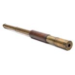 A leather and brass three draw 'Improved Day or Night' telescope by G Dixey, London:,