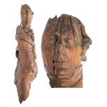 A late 18th/early 19th Century carved stern figure salvaged from the River Severn:,