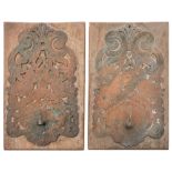 A pair of Continental maritime themed copper wall sconce backplates:,