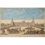 VUE DU OPTIQUE : Madrid - hand coloured copper engraving, 340 x 270 mm, Robert Sayer,