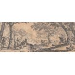 JACQUES CALLOT [1592-1635]- La Grande Chasse : etching, sight size 19 x 46 cm, f & g.