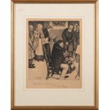STRANG, William - [ The Cello-Player ] : signed etching, f & g, 195 x 180 mm, 1891.